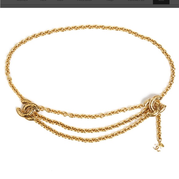 CHANEL Accessories - Chanel Gold Tone CC Logo Belt